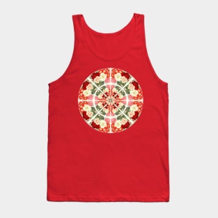 Vintage Red White and Pink Rose Abstract Tank Top